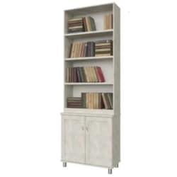 פאר | ארון ספרים 2 דלתות איכותי עם במה מעץ סנדוויץ’ 240 ס״מ – 6 דלתות