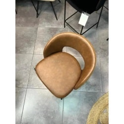 FORD | כסא בר יוקרתי בצבעים מושלמים דמוי עור חום טבק