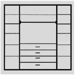 יונתן | ארון בגדים 4 דלתות מעץ סנדוויץ’ בעיצוב כפרי 320 ס״מ – 8 דלתות