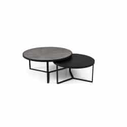 לקסוס LEXUS | זוג שולחנות סלון מעוצבים בצבעים ייחודיים שולחן גדול: אפור מבריק / שולחן קטן: שחור