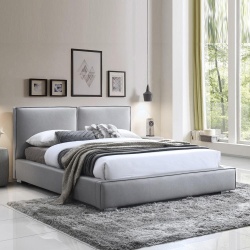 Duba | מיטה זוגית מפנקת בעיצוב מנופח 140/190 ס״מ / אפור