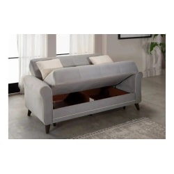 MARINA | ספה דו מושבית נפתחת בעיצוב קלאסי אפור