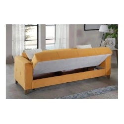 TINA | ספה תלת מושבית נפתחת בעיצוב מודרני חרדל