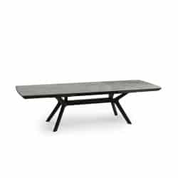 TITANIUM | שולחן אוכל מלבני מעוצב עם 2 הרחבות 104/180 ס״מ / אפור מבריק