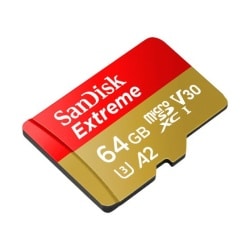 כרטיס זיכרון SanDisk Extreme microSDXC UHS-I CARD SDSQXA2-064G-GN6MA 64GB