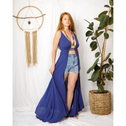 תחפושת דרדסית – שמלת כחולה, שרוול ארוך, ללא שרוול