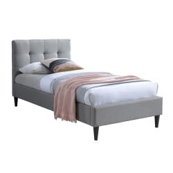 Misty | מיטת יחיד בעיצוב רך מבד אפור / 120/190 ס״מ