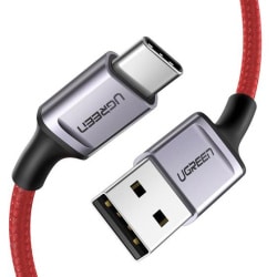 UGREEN USB 2.0 A to Type C Cable Nickel Plating Aluminum Braid 1m (Red)