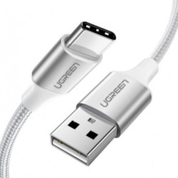 UGREEN USB-A 2.0 to USB-C Cable Nickel Plating 1.5m (White)