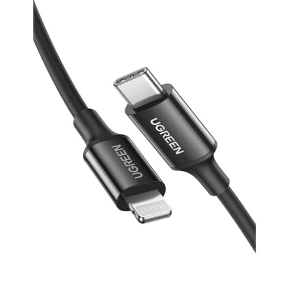 UGREEN USB-C to Lightning M/M Cable Rubber Shell 2m (Black)