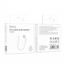 hoco | כבל מתאם אודיו של אוזניות חיבור Type-C לחיבור 3.5mm דגם LS35 בצבע לבן