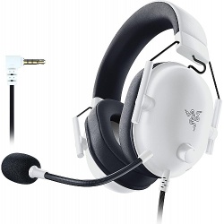 אוזניות חוטיות גיימינ עם מיקרופון Razer BlackShark V2 X בצבע לבן