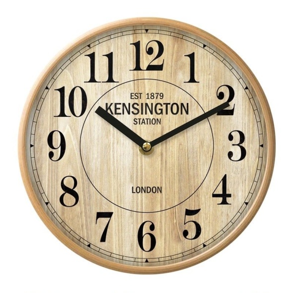 שעון קיר מסגרת עץ מספרים קנסינגטון