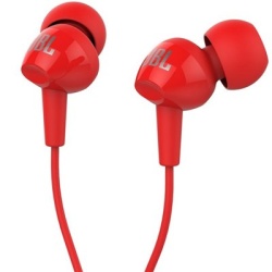 אוזניות חוטיות jbl c100si בצבע אדום