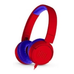אוזניות ‏חוטיות jbl jr300 בצבע אדום-כחול מותאמות לילדים