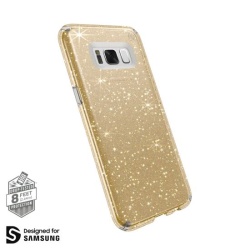 כיסוי speck presidio clear glitter בצבע זהב לגלקסי s8 פלוס