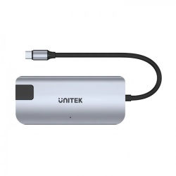 Unitek | מתאם/מולטיפורט 5 ב-1 בחיבור USB-C. חיבור USB 3.2 Gen 2 10Gbps (D1028A)