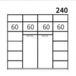 CREMA | ארון הזזה איכותי עם 2 דלתות זכוכית שמנת MDF 180 ס״מ – 2 דלתות