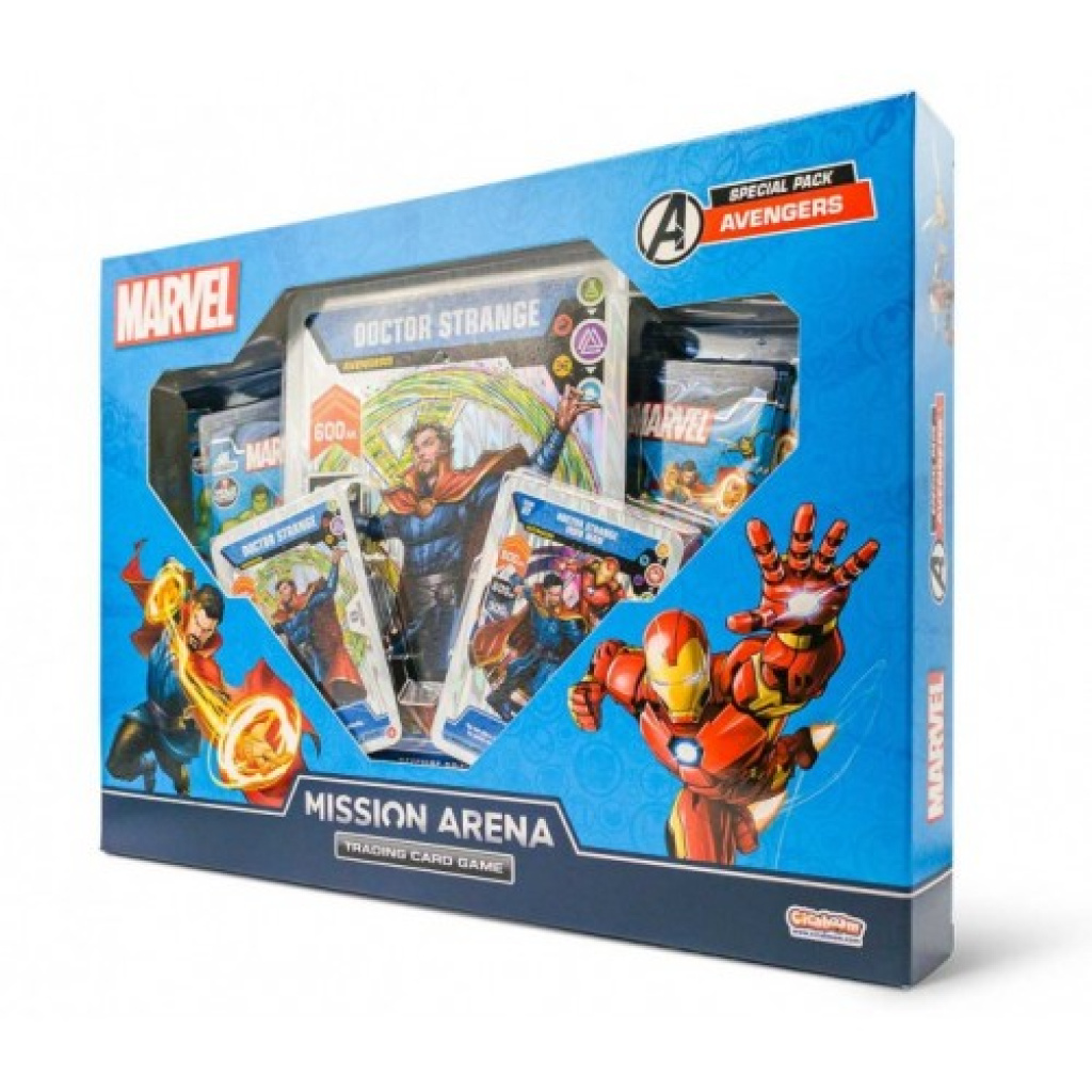 מארז קלפי מארוול דוקטור סטריינג’ / איירון מן – Marvel Trading Card Game Special Pack Doctor Strange / Iron Man